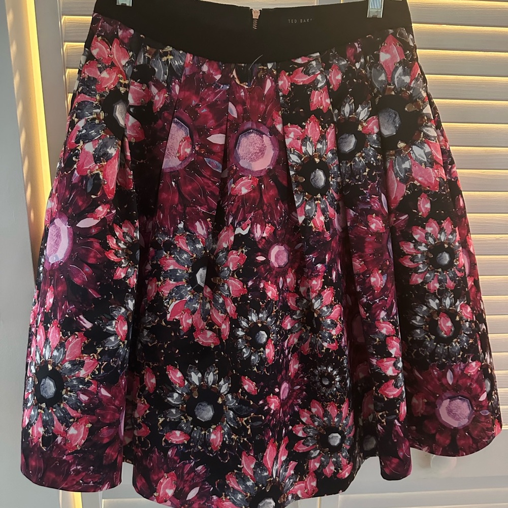 Ted Baker Pink Red Mini Skater Skirt